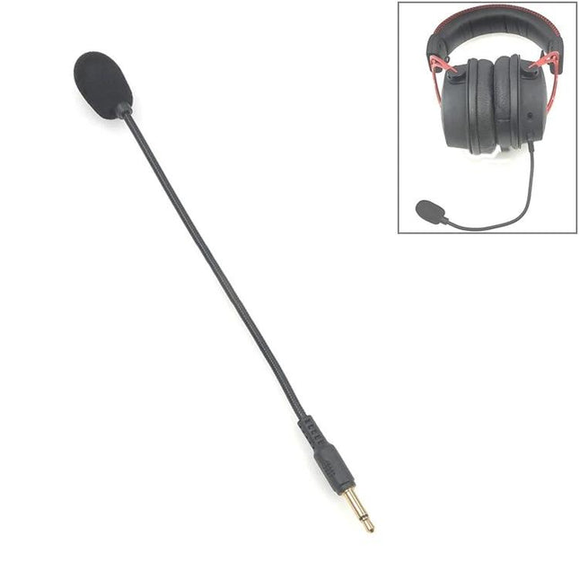 Microphone for Daily Gaming and Streaming Activities — flexible omnidirectional boom mic with 3.5mm jack for quick headset setup