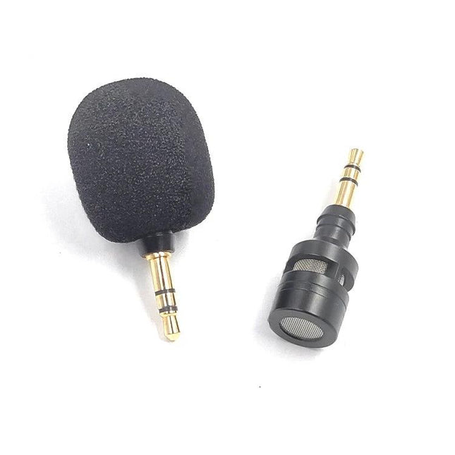 Mini Straight Microphone for Daily Mobile Device Communication - compact 3.5mm plug mic with foam windscreen for clearer calls and recordings