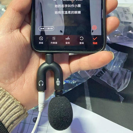 Mini Straight Microphone for Daily Mobile Device Communication connected to smartphone via 3.5mm jack for clearer calls and voice notes