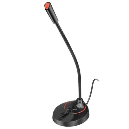 HXSJ 360-Degree Bendable USB Computer Microphone for Everyday Audio - black bendable desktop USB mic with round base and flexible gooseneck