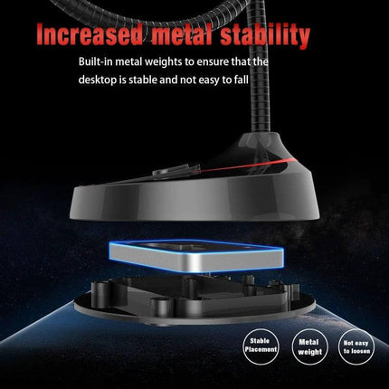 HXSJ 360-Degree Bendable USB Computer Microphone for Everyday Audio with heavy metal-weighted base for stable desktop placement and 360° flexible gooseneck