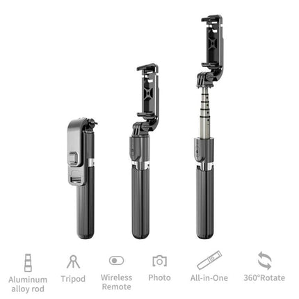 Foldable Tripod Selfie Stick for Daily Outings and Travel - compact Bluetooth selfie stick with telescoping aluminum rod and tripod base