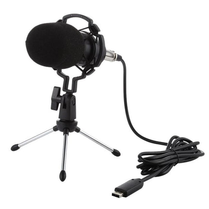 Condenser Microphone for Daily Home Recordings and Calls on small tripod with shockproof mount and USB cable