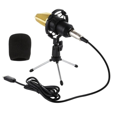 Condenser Microphone for Daily Home Recordings and Calls on tripod with shockproof mount and foam windscreen