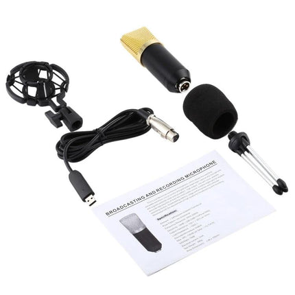 Condenser Microphone for Daily Home Recordings and Calls with shockproof mount, foam pop filter, USB cable and tripod for clear home recording