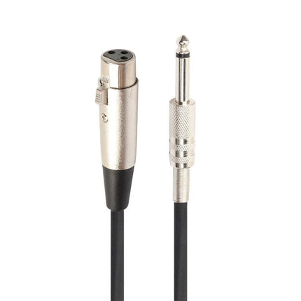 Practical Microphone Cable for Everyday Home Audio Connections - 3-pin XLR female to 1/4 inch mono plug, black cable