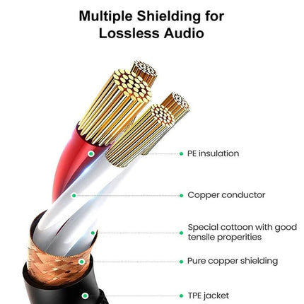 Practical Microphone Cable for Everyday Home Audio Connections showing XLR female to 1/4 inch mono, copper conductors, shielding, and insulation