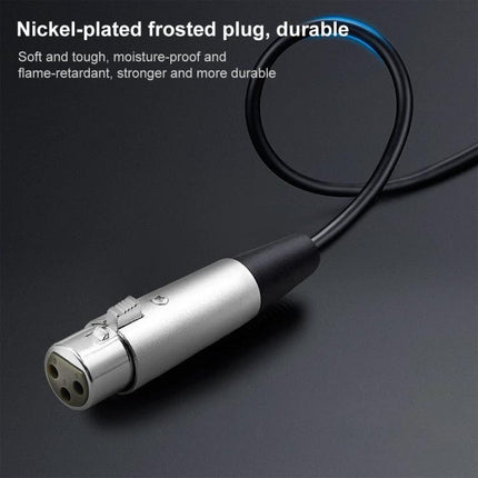 Practical Microphone Cable for Everyday Home Audio Connections - nickel-plated 3-pin XLR female to 1/4 inch male mono cable for home recording and meetings