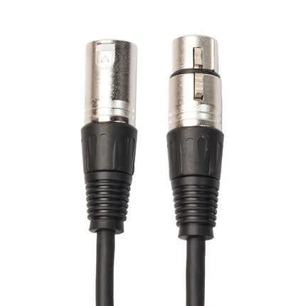 XLR Microphone Cable for Everyday Home Audio Connections showing male and female XLR connectors on a durable black cable
