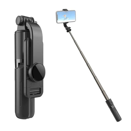 Versatile Tripod for Capturing Everyday Phone Moments shown folded and extended as selfie stick and phone holder, stable for photos and video calls
