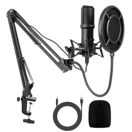 Yanmai Microphone for Capturing Everyday Sounds at Home - USB condenser mic kit with boom arm, shock mount, pop filter and foam windscreen