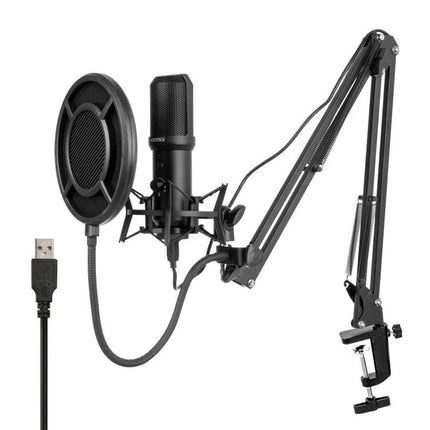 Yanmai Microphone for Capturing Everyday Sounds at Home USB condenser mic with shock mount, pop filter and adjustable desk arm for streaming and meetings