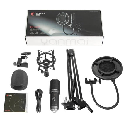 Yanmai Microphone for Capturing Everyday Sounds at Home - USB desktop mic kit with boom arm, shock mount, pop filter and windscreen