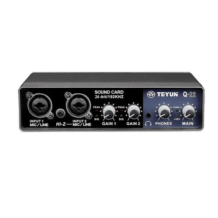TEYUN USB Microphone for Daily Home Video Calls compact USB sound interface with dual mic/line inputs and gain knobs for clear video call audio
