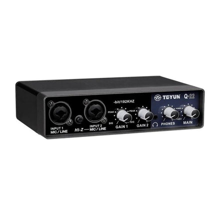 TEYUN USB Microphone for Daily Home Video Calls tabletop USB mic/interface with dual inputs and gain knobs for clear video calls