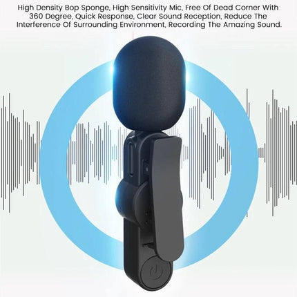 Clip-On Lavalier Microphone for Daily Mobile Streaming Sessions - compact clip-on mic with windscreen for clear mobile vlogging audio