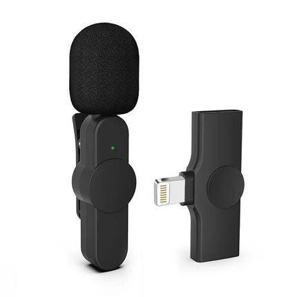 Compact Lavalier Microphone for Daily Mobile Recordings and Calls — compact clip-on lavalier with windscreen and lightning adapter for phones and tablets
