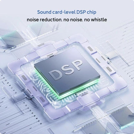 Xiaomi Mijia Microphone for Home Karaoke Gatherings showing DSP chip and noise reduction feature