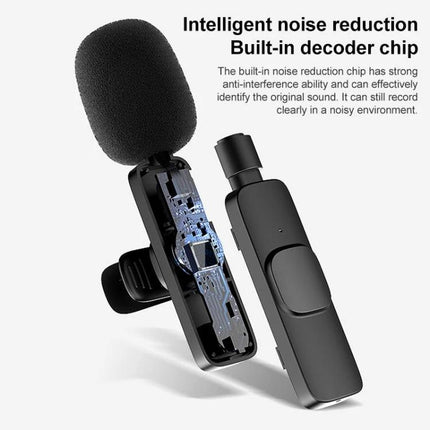 Lavalier Microphone for Everyday Video Calls and Recordings - Type-C lavalier with foam windscreen and built-in noise reduction decoder chip