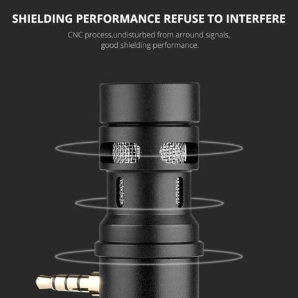 YELANGU Microphone for Everyday Live Streaming and Recordings - compact CNC metal mic with noise shielding for clear smartphone streaming and recordings