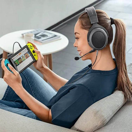 Replacement Microphone for Corsair HS50 Pro, HS60, and HS70 SE Headsets on gamer using headset with Nintendo Switch, clear chat mic replacement