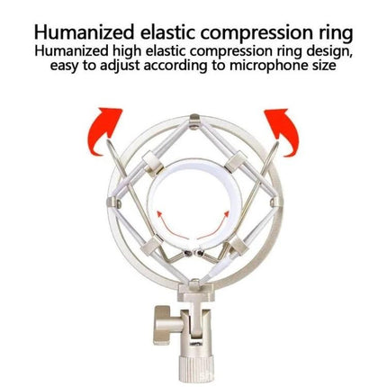 Essential Holder for Steady Audio Setups at Home shock mount with elastic compression ring to reduce vibrations for home podcasting and recordings