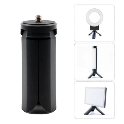 LUXCeO Portable Folding Plastic Tripod for Camera Stability compact black tabletop tripod for ring light, LED stick, panel light