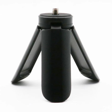 LUXCeO Portable Folding Plastic Tripod for Camera Stability compact black tabletop tripod with folded legs for travel and vlogging