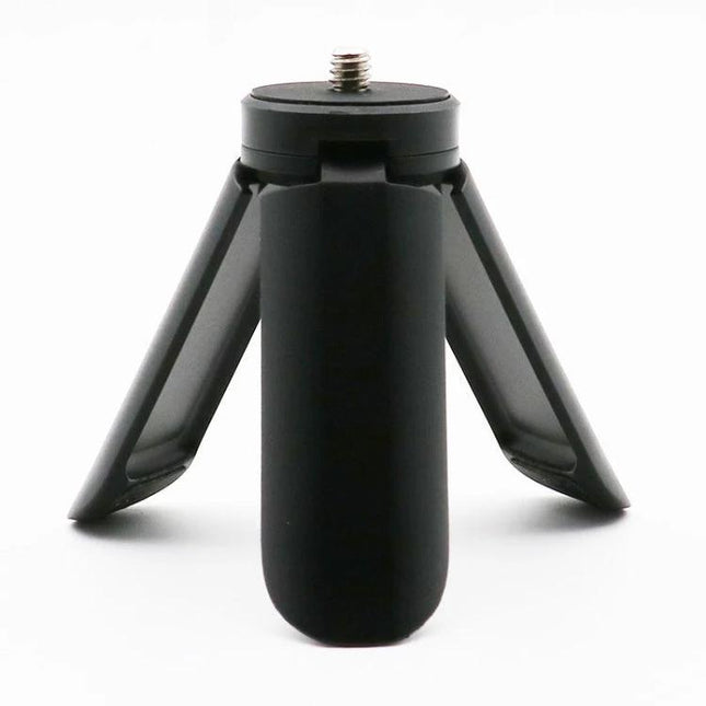 LUXCeO Portable Folding Plastic Tripod for Camera Stability compact black tabletop tripod with folded legs for travel and vlogging