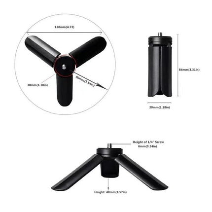 LUXCeO Portable Folding Plastic Tripod for Camera Stability compact black mini folding tabletop tripod with measurements