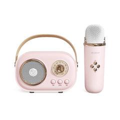 C20 Plus All-in-One Karaoke Bluetooth Speaker with Wireless Microphone Pink