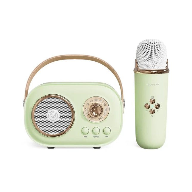 Bluetooth Speaker for Home Gatherings and Daily Music Listening - mint portable retro radio and wireless microphone set