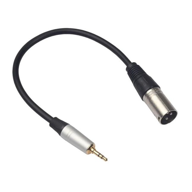 Compact audio cable for everyday music connections at home - 3.5mm to XLR adapter cable, short flexible lead for home recording and guitar setups