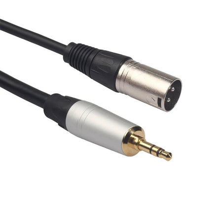 Compact audio cable for everyday music connections at home - 3.5mm to XLR cable, compact low-profile design for home recording and tight spaces