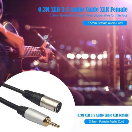 Compact audio cable for everyday music connections at home - 3.5mm to XLR female cable for guitar, headphones, mixer