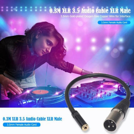 Compact Audio Cable for Connecting Devices in Daily Use — 0.3M XLR to 3.5mm cable for connecting microphones or phones to Canon cameras and audio gear