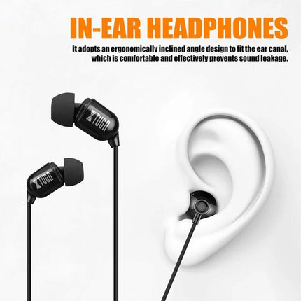XTUGA In-Ear Audio System for Stage Performers and Musicians showing ergonomic black in-ear headphones with ear fit and logo