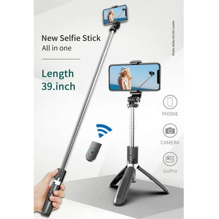 Selfie Stick for Capturing Daily Moments and Travel Memories - adjustable 7-length Bluetooth selfie stick tripod for phone, camera, GoPro, 39-inch