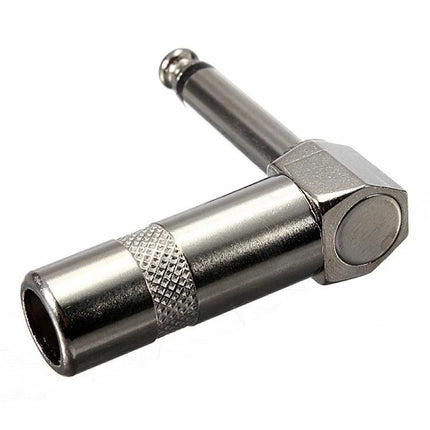 L-Shaped Audio Connector for Guitar Music Setups Daily - 6.35mm right-angle jack metal connector for secure instrument cables