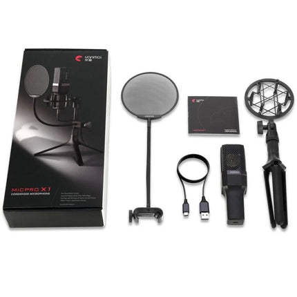 Yanmai Microphone Set for Everyday Home Recording Tasks - USB condenser mic kit with pop filter, shock mount, tripod and cables