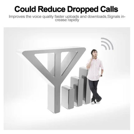 Silver 4G LTE Phone Signal Repeater with US Plug for Indoor Coverage