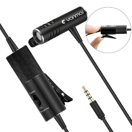 Essential Clip-On Microphone for Everyday Video and Event Use - compact black clip-on lavalier with 3.5mm jack for vlogs and interviews