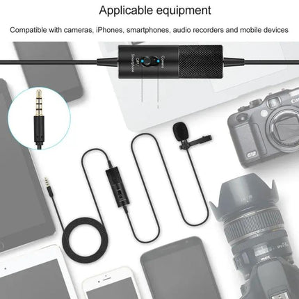 Clip-On Lavalier Microphone For Smartphone Interviews And Recording