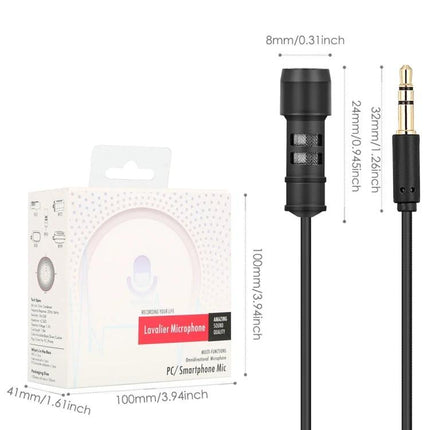 Compact Microphone for Daily Home Recordings and Events - compact clip-on lavalier microphone for podcasts, interviews and video calls with 3.5mm jack