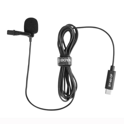 Boya Microphone for Daily Video Recording with DJI Pocket compact omnidirectional lavalier mic with USB Type-C clip-on for vlogging and interviews