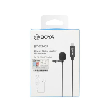 Boya Microphone for Daily Video Recording with DJI Pocket compact USB-C lavalier mic in retail box, BY-M3-OP for Osmo Pocket 2