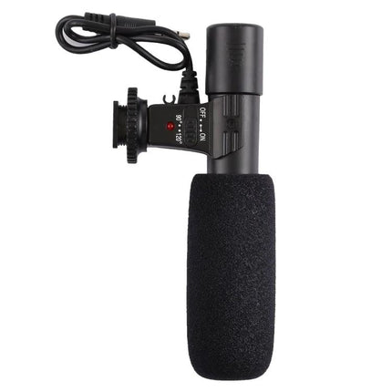 Compact Microphone for Daily Smartphone Recordings and Calls mounted shotgun mic with foam windscreen and on/off switch for clearer voice recordings