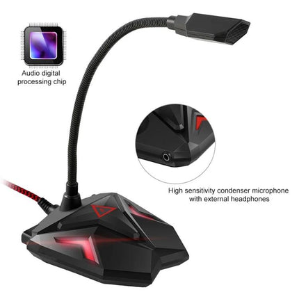 Essential Microphone for Everyday Gaming Sessions at Home - omnidirectional desktop gaming mic with flexible gooseneck and noise reduction