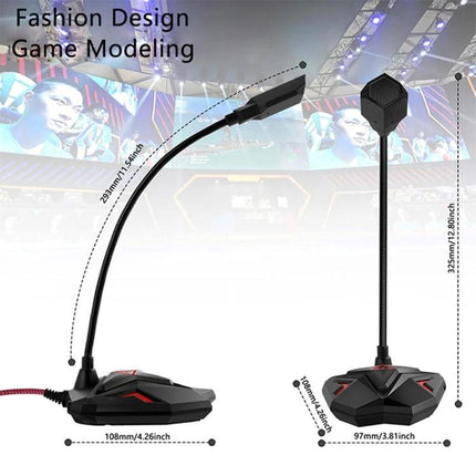 Essential Microphone for Everyday Gaming Sessions at Home - omnidirectional desktop gaming mic with flexible gooseneck and noise-reduction base