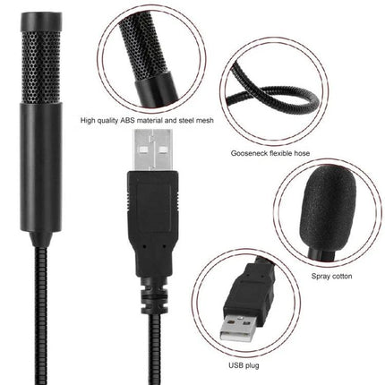 Yanmai Microphone for Home Recording and Daily Chats USB omnidirectional condenser mic with gooseneck, foam windscreen and USB plug